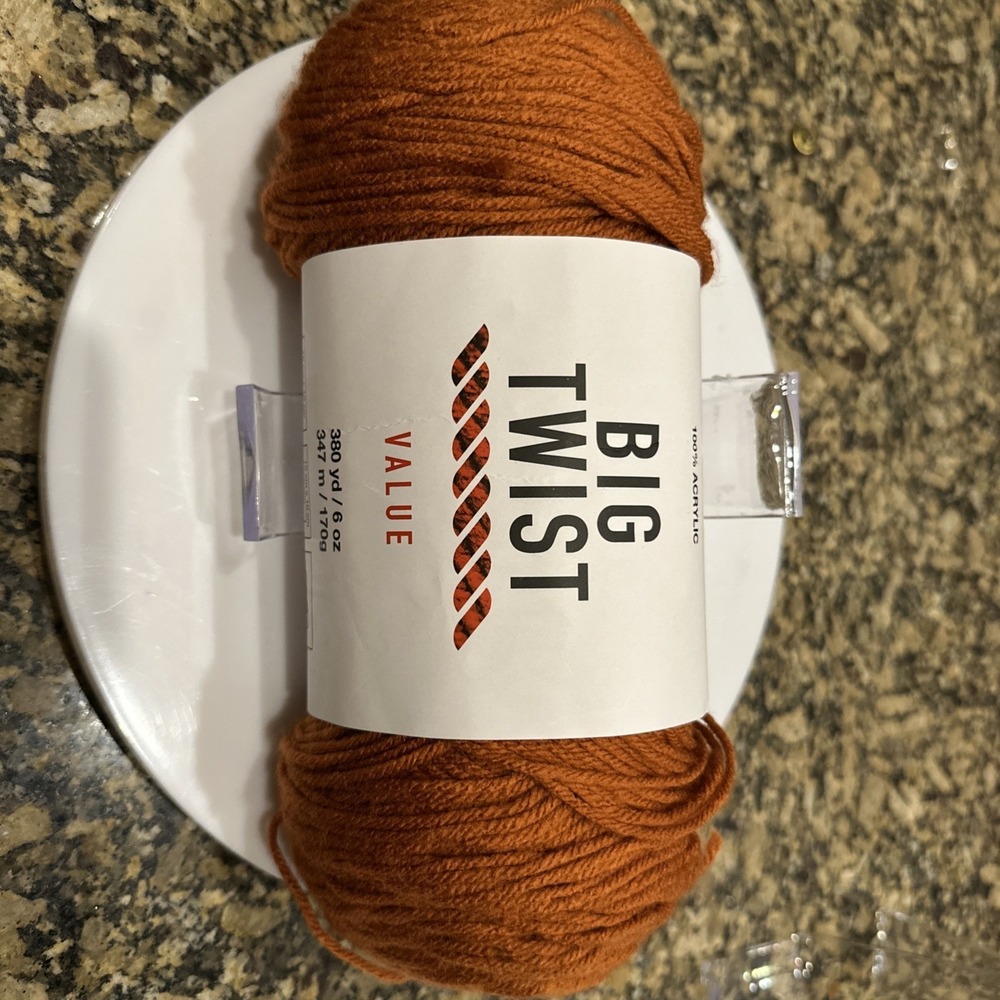 Big Twist Value Yarn 100% Acrylic, Rust Color, 6oz, 380yds New